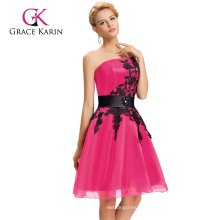 Grace Karin New Color Short One Shoulder Cocktail Deep Pink Homecoming Party Dresses CL4288-2